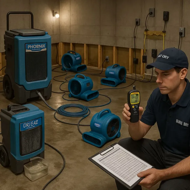 Structural Drying and Dehumidification process in Willow Creek, CA